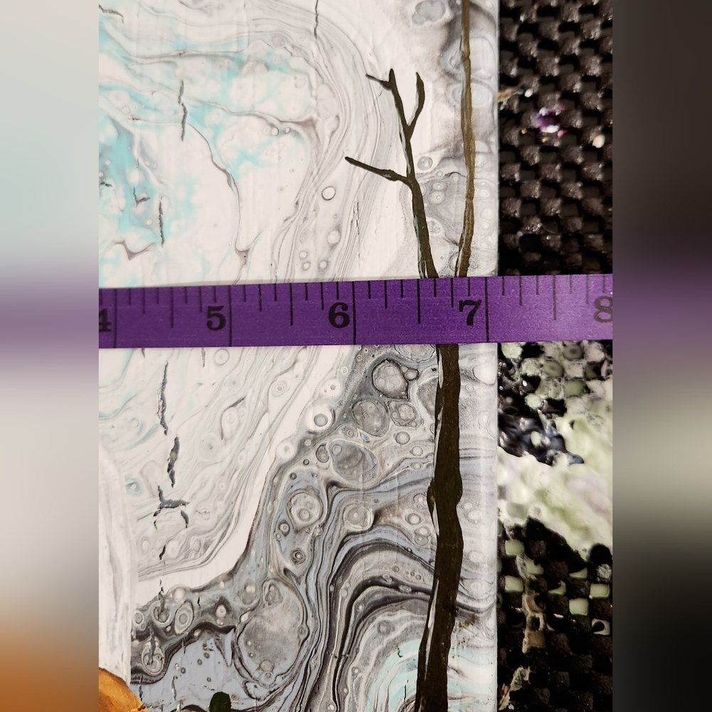 'Ghosted' Handcrafted Embellished Acrylic Paint Pour - Picture 9 of 11